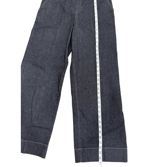 Scanlan Theodore Womens Dark Wash Wide-Leg Denim Pants High-Waist Trouser Size 8 - Picture 7 of 9
